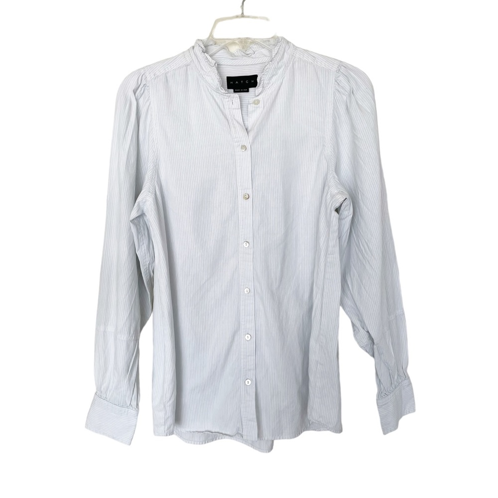 Hatch Maternity Striped Button Up Shirt 100% Cotton